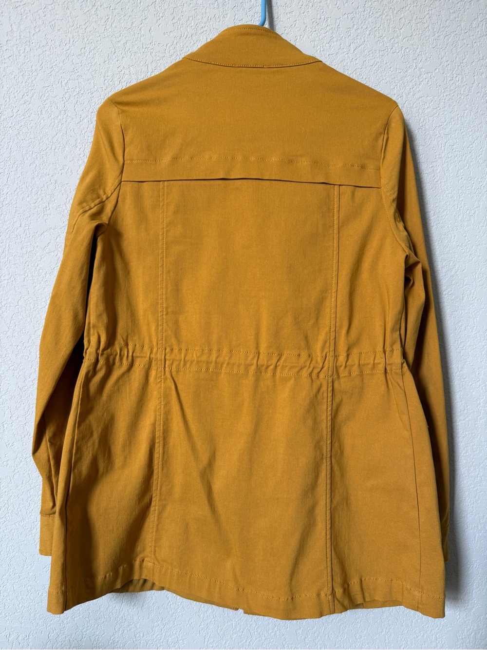 Women's Mustard Drawstring Utility Jacket - Picture 2 of 4